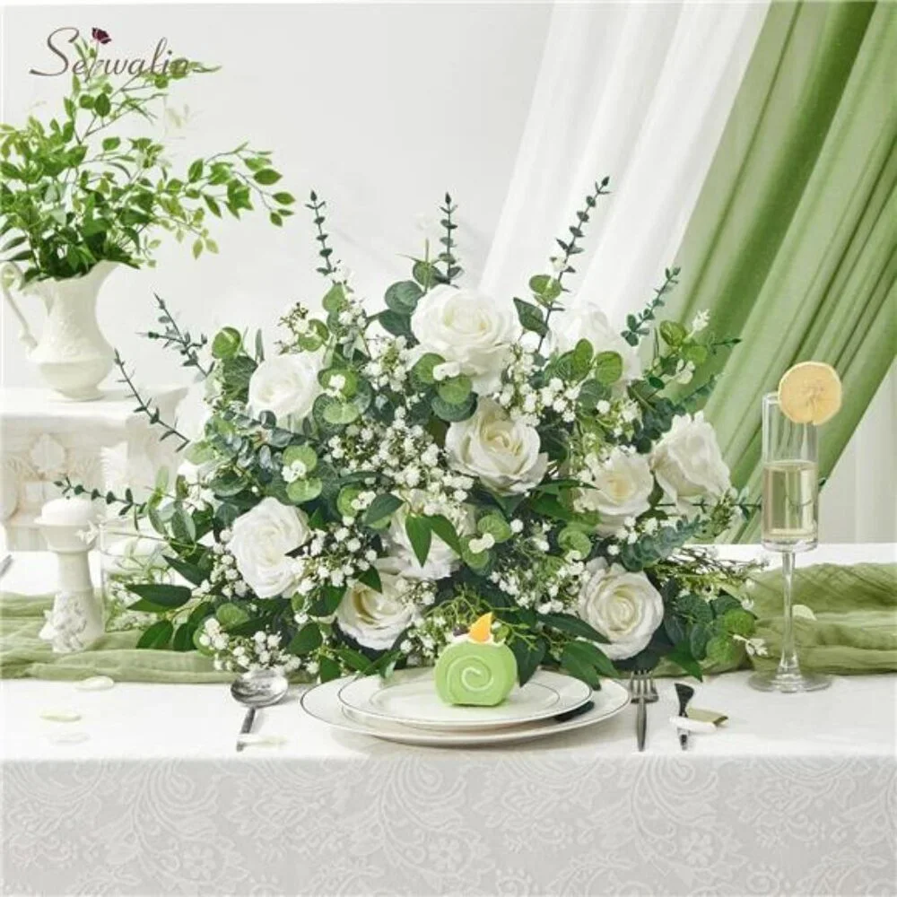 Artificial Eucalyptus Stems 100pcs Babys Breath Greenery Leaves for Wedding Bouq